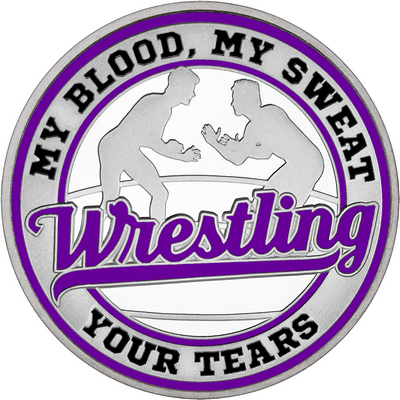Purple "Wrestling" with Purple Outer Circular Borders